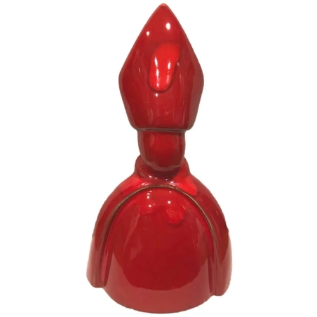 Busto antico di San Gennaro rosso in terracotta 20 cm