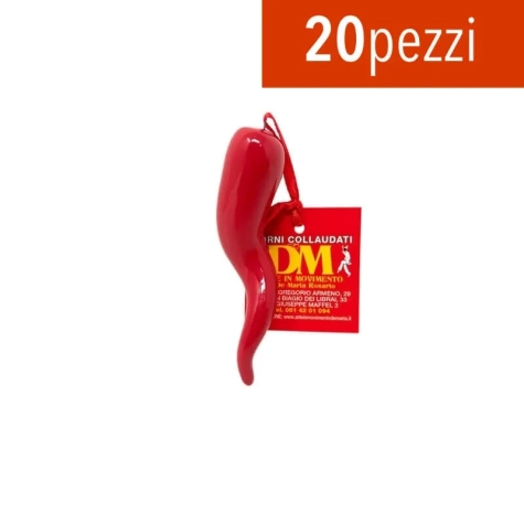 20 Cornetti portafortuna in ceramica 3 cm