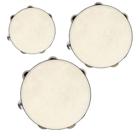 Set da 3 Tamburelli in ecopelle 10cm 14cm 18cm