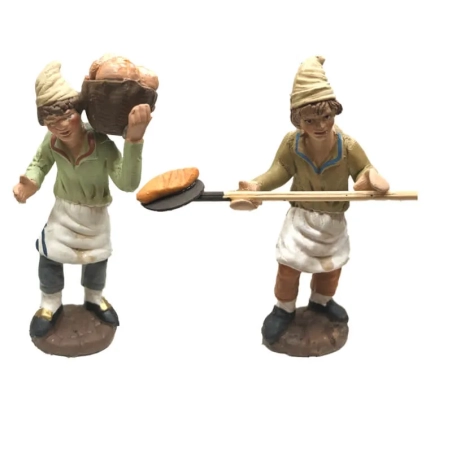 Panettieri che fanno il pane in terracotta 10 cm