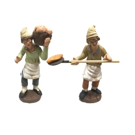 Panettieri che fanno il pane in terracotta 7 cm