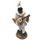 Pulcinella in terracotta con mandolino 15 cm