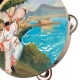 Tamburello con dipinto di Pulcinella 16 cm