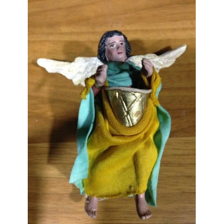 Angelo pastore vestito in stoffa 10 cm |Pastori napoletani del presepe