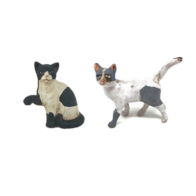 Coppia di gatti in terracotta 12 cm