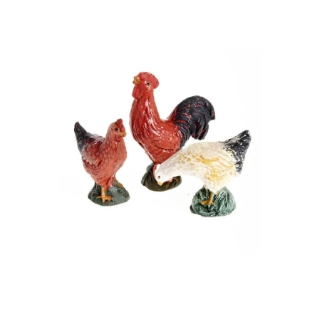 Coppia di galline in terracotta 10 cm