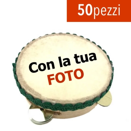 50 Tamburelli col tuo disegno personalizzato da 4.5 cm