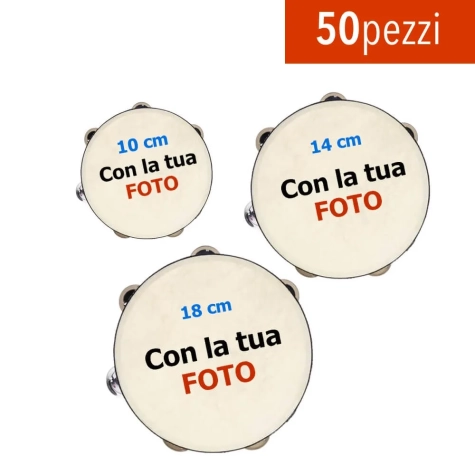 Set da 3 Tamburelli in ecopelle 10cm 14cm 18cm