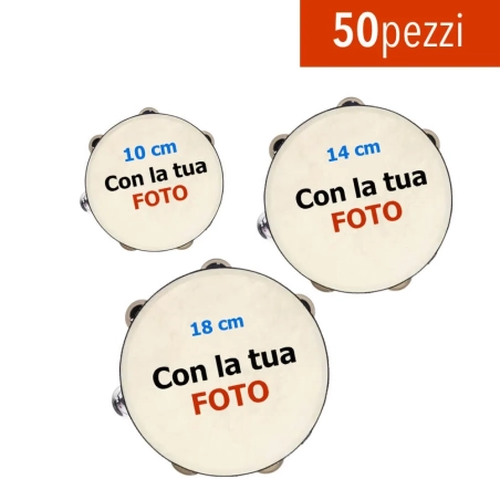 Set da 3 Tamburelli in ecopelle 10cm 14cm 18cm