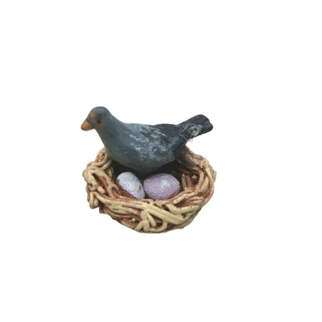 Piccione con uova in terracotta per pastori da 7 a 12 cm