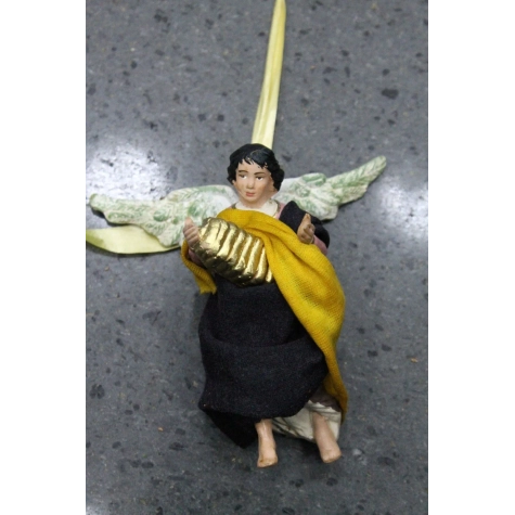 Angelo personaggio vestito in stoffa 10 cm |Pastori napoletani presepe