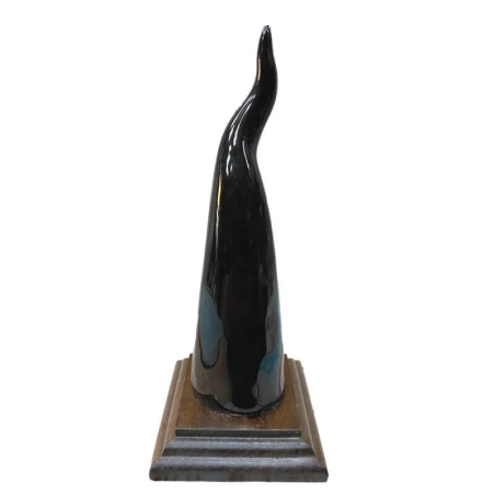 Cornetto nero in ceramica da tavolo 17 cm