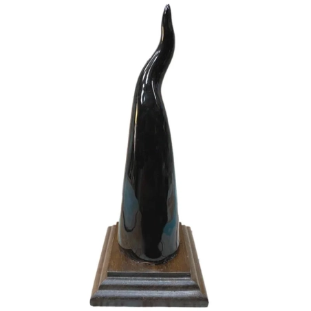 Corno napoletano nero in ceramica da tavolo 30 cm