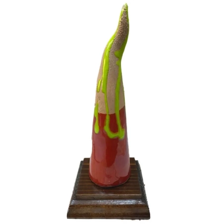 Cornetto rosso sfumato in ceramica da tavolo 17 cm