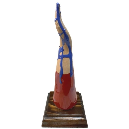 Cornetto rosso sfumato in ceramica da tavolo 17 cm