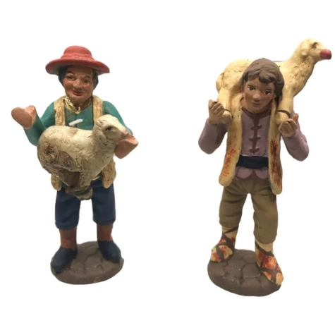 Pastori con pecore in terracotta 10 cm