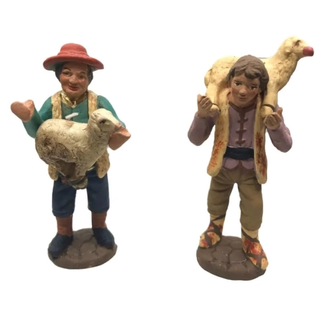 Pastori con pecore in terracotta 10 cm