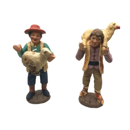 Pastori con pecore in terracotta 7 cm