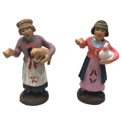 Coppia di contadine in terracotta 7 cm