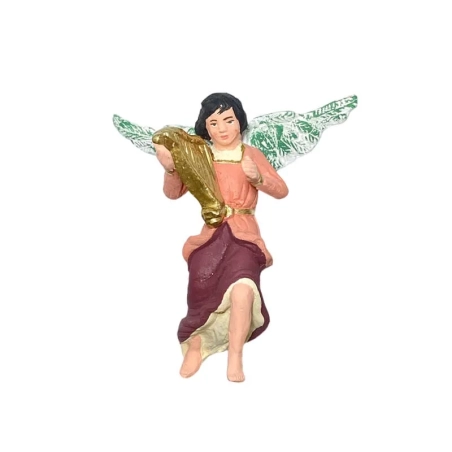 Angelo con arpa in terracotta 10 cm