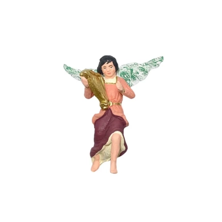 Angelo con arpa in terracotta 7 cm