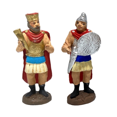 Re Erode e Soldato romano in terracotta 7 cm