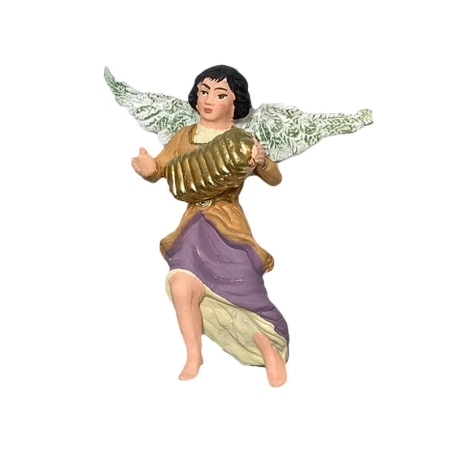 Angelo con fisarmonica in terracotta 10 cm