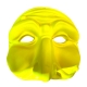 Maschera di Pulcinella giallo fluo in terracotta 13 cm