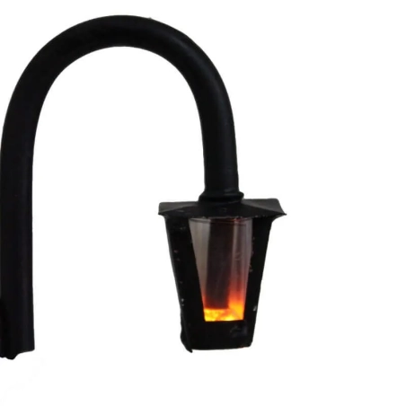 Lampione antico in ferro a muro con luce 8 cm