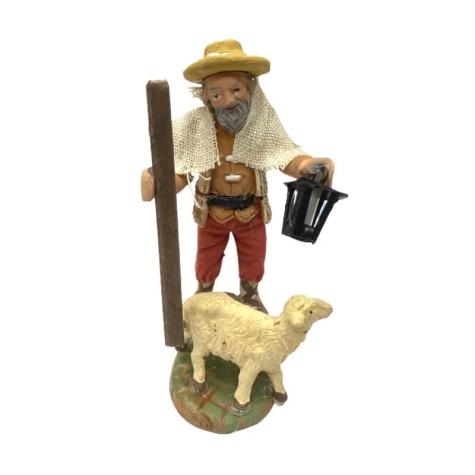 Il padre di benino con pecora in terracotta 7 cm
