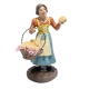 Donna con cesto di pane in terracotta 12 cm