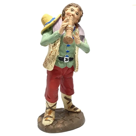 Zampognaro con ciaramella in terracotta 12 cm