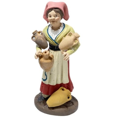 Donna che trasporta acqua in terracotta 12 cm