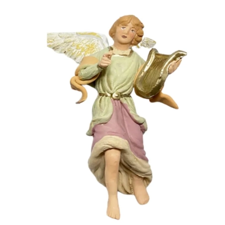 Angelo con arpa in terracotta 12 cm