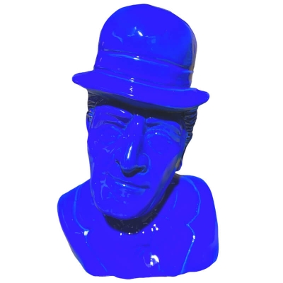 Busto Totò blu in terracotta 20 cm