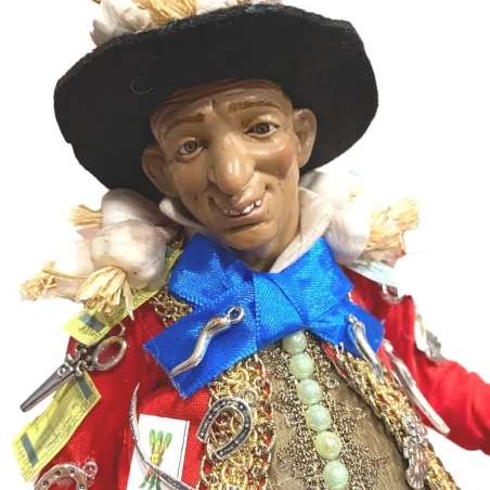 Gobbo napoletano scio scio con occhi in vetro 40 cm