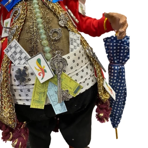 Gobbo napoletano scio scio con occhi in vetro 40 cm