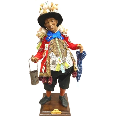 Gobbo napoletano scio scio con occhi in vetro 40 cm