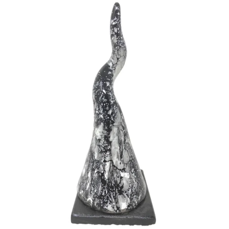 Corno in ceramica bianconero da tavolo 19 cm