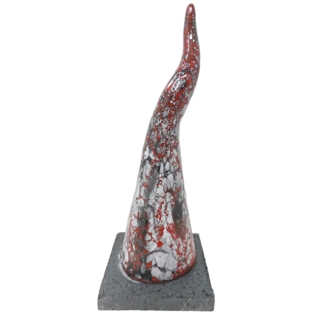 Corno in ceramica biancorosso da tavolo 19 cm