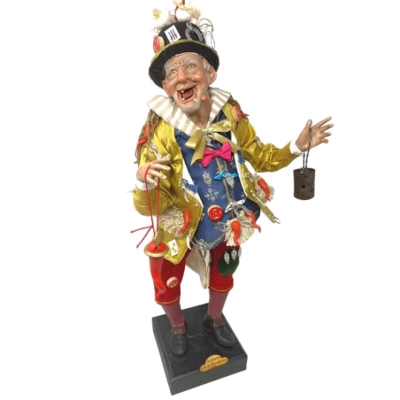 Gobbo scio scio vestito colorato con occhi in vetro 45 cm