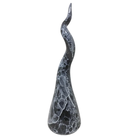Corno in ceramica bianconero da tavolo 40 cm