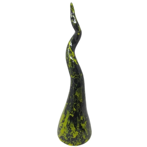 Corno in ceramica verdenero da tavolo 40 cm