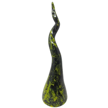 Corno in ceramica verdenero da tavolo 40 cm