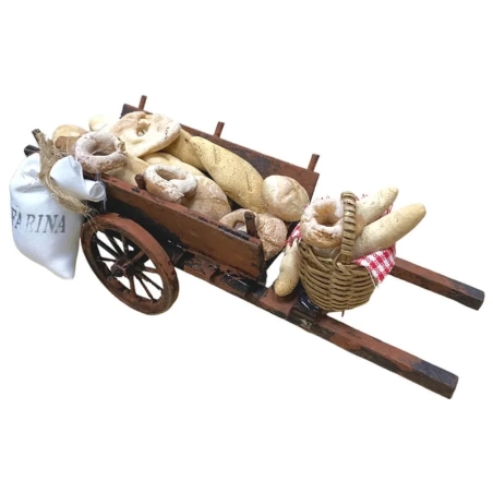 Carretto napoletano con pane per pastori da 10 cm