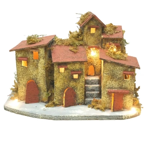 Paesaggio in sughero con luce 16 cm