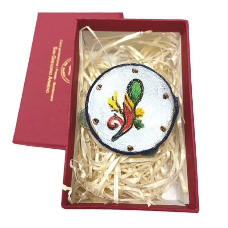 Tamburello da 4.5 cm con dipinto dell'asso di bastoni