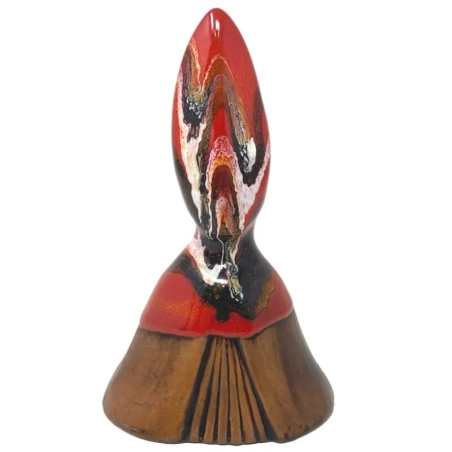 Busto San Gennaro rosso multicolore in terracotta 14 cm