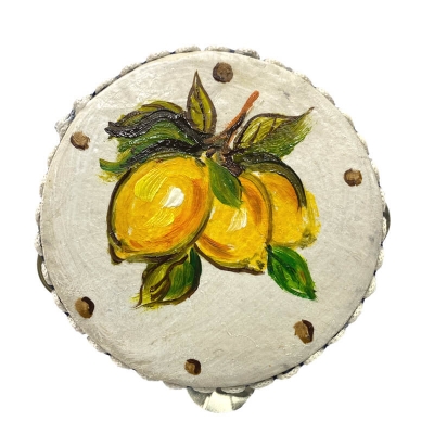 Tamburello con dipinto dei Limoni 8 cm