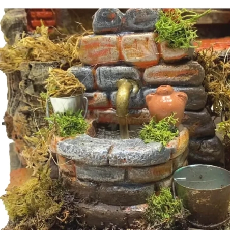 Tempio presepe stile 700 con luci per pastori da 10 a 12 cm